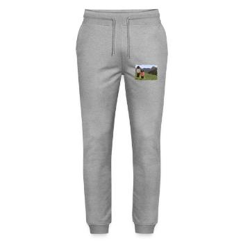 Biesler - Stanley/Stella Mover Unisex Organic Jogging Trousers - heather grey - Front - Marisol (170cm) & Nik (191cm)