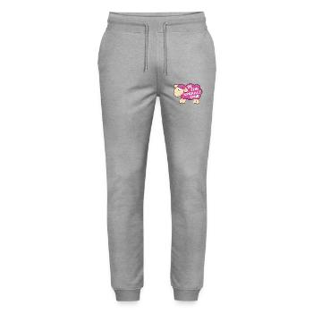 Be the Sparkle One – Glittering Sheep Saying - Stanley/Stella Mover Unisex Organic Jogging Trousers - heather grey - Front - Marisol (170cm) & Nik (191cm)