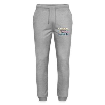 Laser Tag Legend Retro Gaming Typography Art - Stanley/Stella Unisex Bio Jogginghose Mover  - Grau meliert - Vorne - Marisol (170cm) & Nik (191cm)