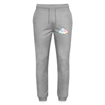 Cute Kawaii Cloud Pastel Cartoon Design - Stanley/Stella Mover Unisex Organic Jogging Trousers - heather grey - Front - Marisol (170cm) & Nik (191cm)