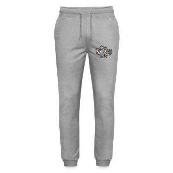 Nurse Life Gift Gift Idea - Stanley/Stella Mover Unisex Organic Jogging Trousers - heather grey - Front - Marisol (170cm) & Nik (191cm)