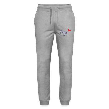 NOËL. ANNEE. ANNIVERSAIRE. RETRAITE. PAPA. MAMAM. - Pantalon de jogging bio MOVER Stanley/Stella unisexe - gris chiné - Devant - Marisol (170cm) & Nik (191cm)
