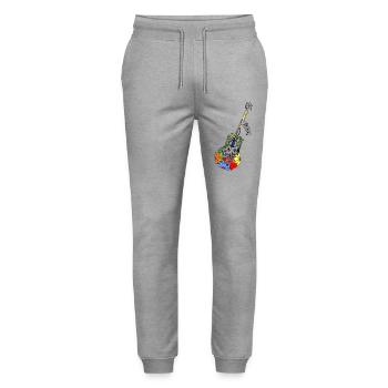 Guitar - Stanley/Stella Mover Unisex Organic Jogging Trousers - heather grey - Front - Marisol (170cm) & Nik (191cm)
