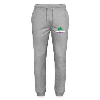 Course à pied - Run Forest Run - Pantalon de jogging bio MOVER Stanley/Stella unisexe - gris chiné - Devant - Marisol (170cm) & Nik (191cm)