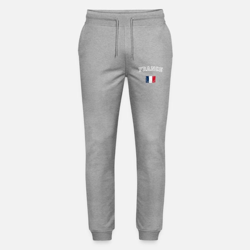 Frankreich Flagge Pinsel Grafik - Stanley/Stella Unisex Bio Jogginghose Mover  - Grau meliert