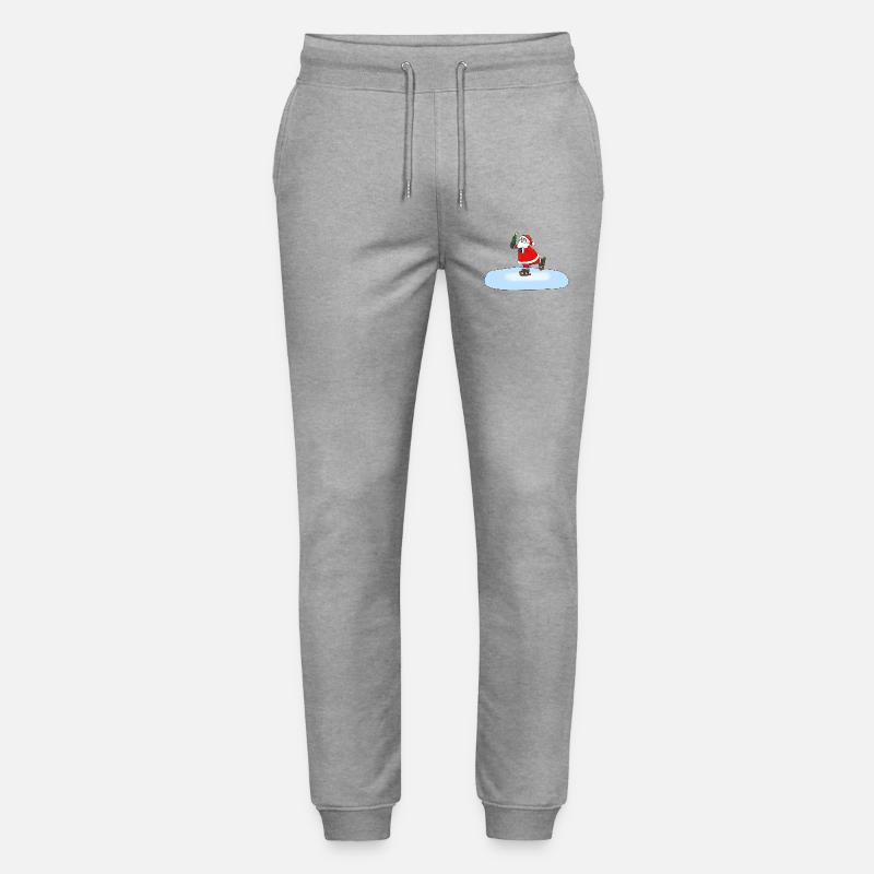 Weihnachtsmann Schlittschuhlaufend - Stanley/Stella Unisex Bio Jogginghose Mover  - Grau meliert