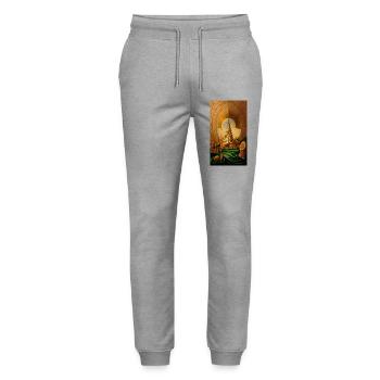 Goldener Weihnachtsbaum mit Eiffelturm Golden - Stanley/Stella Unisex Bio Jogginghose Mover  - Grau meliert - Vorne - Marisol (170cm) & Nik (191cm)