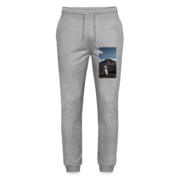 Cute animal watching a - Stanley/Stella Mover Unisex Organic Jogging Trousers - heather grey - Front - Marisol (170cm) & Nik (191cm)