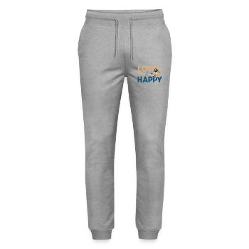 Loyale & Glückliche Grafik - Stanley/Stella Unisex Bio Jogginghose Mover  - Grau meliert - Vorne - Marisol (170cm) & Nik (191cm)