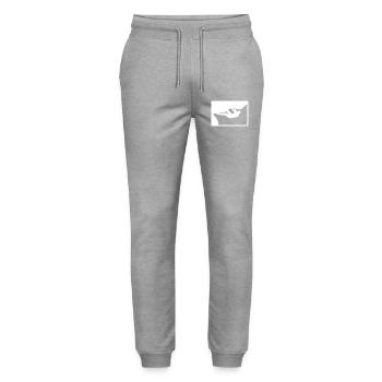 Boulderer en plein air - Pantalon de jogging bio MOVER Stanley/Stella unisexe - gris chiné - Devant - Marisol (170cm) & Nik (191cm)