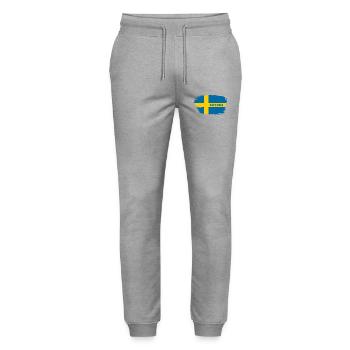 Schweden Flagge / Geschenk Skandinavien Stockholm - Stanley/Stella Unisex Bio Jogginghose Mover  - Grau meliert - Vorne - Marisol (170cm) & Nik (191cm)
