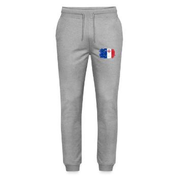 EU Japan Flag Fusion Cross - Stanley/Stella Mover Unisex Organic Jogging Trousers - heather grey - Front - Marisol (170cm) & Nik (191cm)