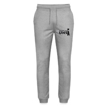 nicht mit uns! - Stanley/Stella Unisex Bio Jogginghose Mover  - Grau meliert - Vorne - Marisol (170cm) & Nik (191cm)