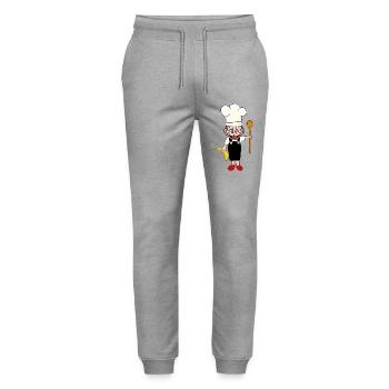 Monkey Bananas Kitchen Cooking Hobby Chef Monkey - Stanley/Stella Mover Unisex Organic Jogging Trousers - heather grey - Front - Marisol (170cm) & Nik (191cm)