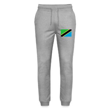 Tanzania - Stanley/Stella Mover Unisex Organic Jogging Trousers - heather grey - Front - Marisol (170cm) & Nik (191cm)