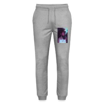 Vapor Dreams – Neon Chill - Stanley/Stella Unisex Bio Jogginghose Mover  - Grau meliert - Vorne - Marisol (170cm) & Nik (191cm)