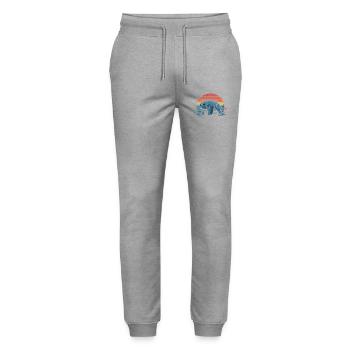 Fantasievoller Weltraum-Hund - Stanley/Stella Unisex Bio Jogginghose Mover  - Grau meliert - Vorne - Marisol (170cm) & Nik (191cm)