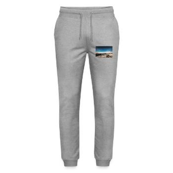 The Night SKy Above Agrafa Mountains - Stanley/Stella Mover Unisex Organic Jogging Trousers - heather grey - Front - Marisol (170cm) & Nik (191cm)