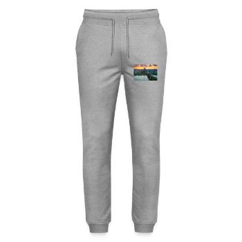Cologne Cathedral in the evening light - Stanley/Stella Mover Unisex Organic Jogging Trousers - heather grey - Front - Marisol (170cm) & Nik (191cm)