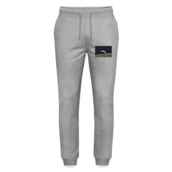 Earth over lunar surface - Stanley/Stella Mover Unisex Organic Jogging Trousers - heather grey - Front - Marisol (170cm) & Nik (191cm)