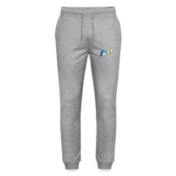Blue Whale Humor Ocean Vacation - Stanley/Stella Mover Unisex Organic Jogging Trousers - heather grey - Front - Marisol (170cm) & Nik (191cm)