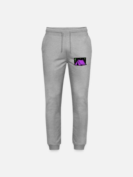 Camping Tent Star Graphic - Stanley/Stella Mover Unisex Organic Jogging Trousers - heather grey