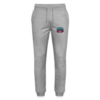 Retro Papa Neon Gaming - Stanley/Stella Unisex Bio Jogginghose Mover  - Grau meliert - Vorne - Marisol (170cm) & Nik (191cm)