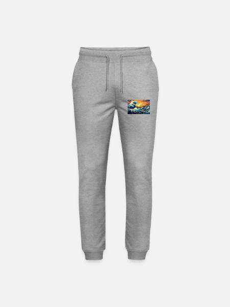 the great wave off of kanegawa - Stanley/Stella Unisex Bio Jogginghose Mover  - Grau meliert