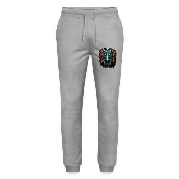 Fun Sayings Birthday Happy Horses Gift - Stanley/Stella Mover Unisex Organic Jogging Trousers - heather grey - Front - Marisol (170cm) & Nik (191cm)