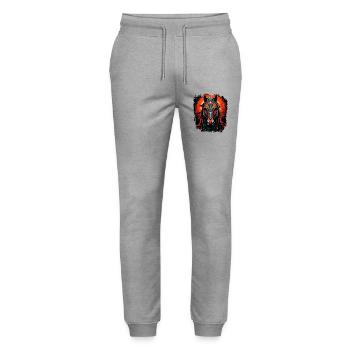 mane humor sports horse quarter horse wild horse - Stanley/Stella Unisex Bio Jogginghose Mover  - Grau meliert - Vorne - Marisol (170cm) & Nik (191cm)