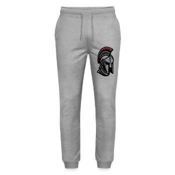 Leonidas Spartan Warrior Helmet - Stanley/Stella Mover Unisex Organic Jogging Trousers - heather grey - Front - Marisol (170cm) & Nik (191cm)