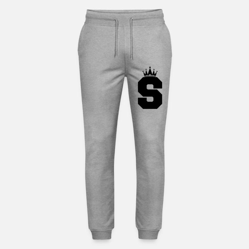 buchstabe S Krone - Stanley/Stella Unisex Bio Jogginghose Mover  - Grau meliert