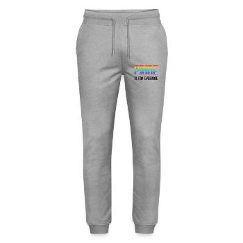 LGBT Pride Month - Pride is for everyone - Stanley/Stella Mover Unisex Organic Jogging Trousers - heather grey - Front - Marisol (170cm) & Nik (191cm)