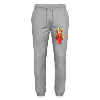 Fröhlicher Bauheld mit Edelsteinschatz - Stanley/Stella Unisex Bio Jogginghose Mover  - Grau meliert - Vorne - Marisol (170cm) & Nik (191cm)