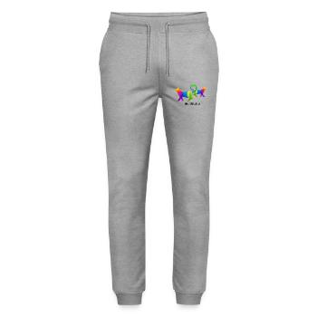 Fille préférée chat | Drôle d’amoureux des chats - Pantalon de jogging bio MOVER Stanley/Stella unisexe - gris chiné - Devant - Marisol (170cm) & Nik (191cm)