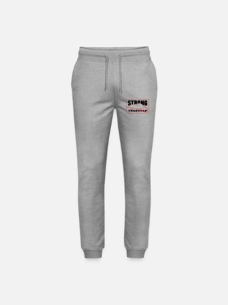 Unity Rodent Silhouette Graphic Tee Red and Black - Stanley/Stella Mover Unisex Organic Jogging Trousers - heather grey