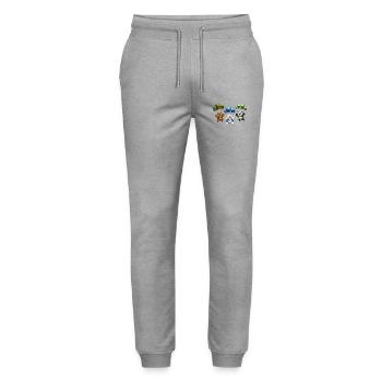 Drei Bären springen mit einem Fallschirm - Stanley/Stella Unisex Bio Jogginghose Mover  - Grau meliert - Vorne - Marisol (170cm) & Nik (191cm)