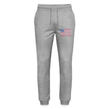 Éleveur Patriotique Troupeau de Coq Volaille USA Pride C - Pantalon de jogging bio MOVER Stanley/Stella unisexe - gris chiné - Devant - Marisol (170cm) & Nik (191cm)