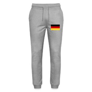 German Flag - Stanley/Stella Mover Unisex Organic Jogging Trousers - heather grey - Front - Marisol (170cm) & Nik (191cm)