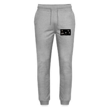 fungi - Stanley/Stella Mover Unisex Organic Jogging Trousers - heather grey - Front - Marisol (170cm) & Nik (191cm)