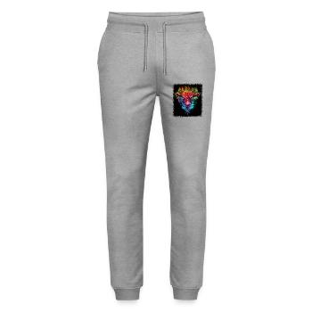 disarmament peace movement hippy cool - Stanley/Stella Unisex Bio Jogginghose Mover  - Grau meliert - Vorne - Marisol (170cm) & Nik (191cm)