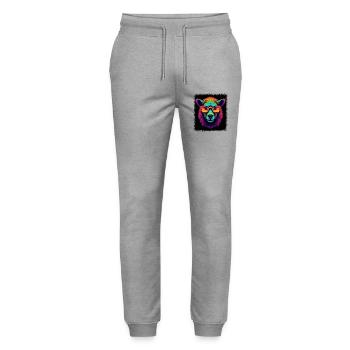 cadeau d’anniversaire geek anti troupeau de moutons humour - Pantalon de jogging bio MOVER Stanley/Stella unisexe - gris chiné - Devant - Marisol (170cm) & Nik (191cm)