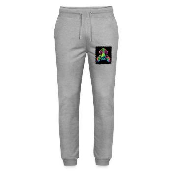 Amour Blague Drôle Citation Canard Animaux Aventure Vert - Pantalon de jogging bio MOVER Stanley/Stella unisexe - gris chiné - Devant - Marisol (170cm) & Nik (191cm)