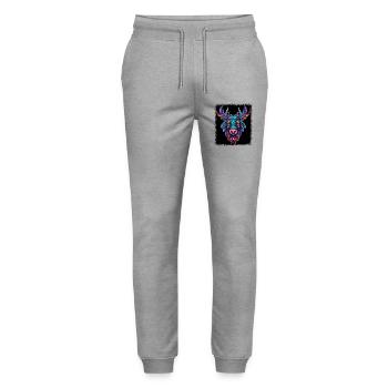 color birthday present caution present idea - Stanley/Stella Mover Unisex Organic Jogging Trousers - heather grey - Front - Marisol (170cm) & Nik (191cm)