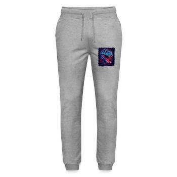 Angry Face Green Birthday Present Idea 2004 - Stanley/Stella Mover Unisex Organic Jogging Trousers - heather grey - Front - Marisol (170cm) & Nik (191cm)