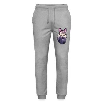 Wolf Shepherd Dog - Stanley/Stella Mover Unisex Organic Jogging Trousers - heather grey - Front - Marisol (170cm) & Nik (191cm)