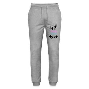 Ostern, Happy Easter, Frohe Ostern, Osterhase - Stanley/Stella Unisex Bio Jogginghose Mover  - Grau meliert - Vorne - Marisol (170cm) & Nik (191cm)