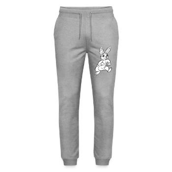 Cartoon Hase - Stanley/Stella Unisex Bio Jogginghose Mover  - Grau meliert - Vorne - Marisol (170cm) & Nik (191cm)