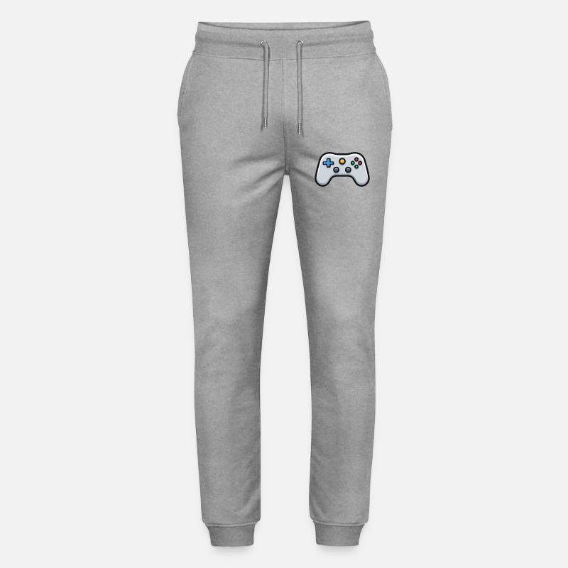 Gamepad Logo, Controller, Retro Console - Stanley/Stella Mover Unisex Organic Jogging Trousers - heather grey