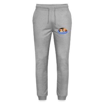 Cute Beagle Cartoon Cuddle Sleeping Chillout - Stanley/Stella Mover Unisex Organic Jogging Trousers - heather grey - Front - Marisol (170cm) & Nik (191cm)